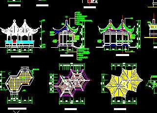 某六角套亭設(shè)計(jì)施工圖免費(fèi)下載 園林古建